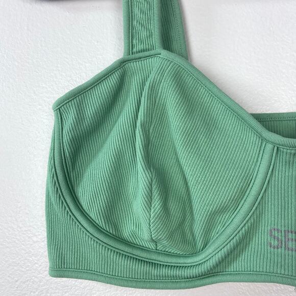 Set Active Scuptflex Contour Bra in Liberty Green Bustier Sports Bra Top Size XL - Picture 3 of 6